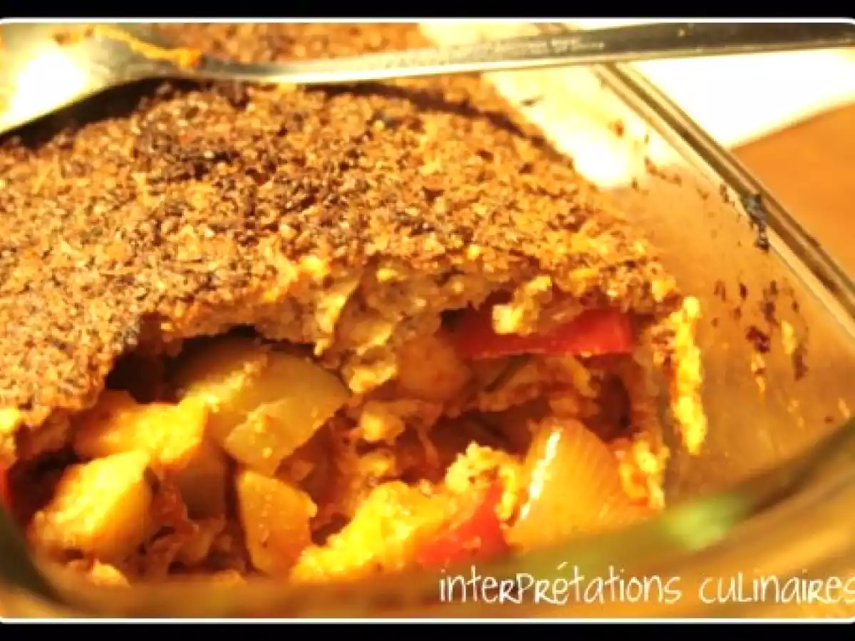 Gratin-crumble de courgettes au son d'avoine