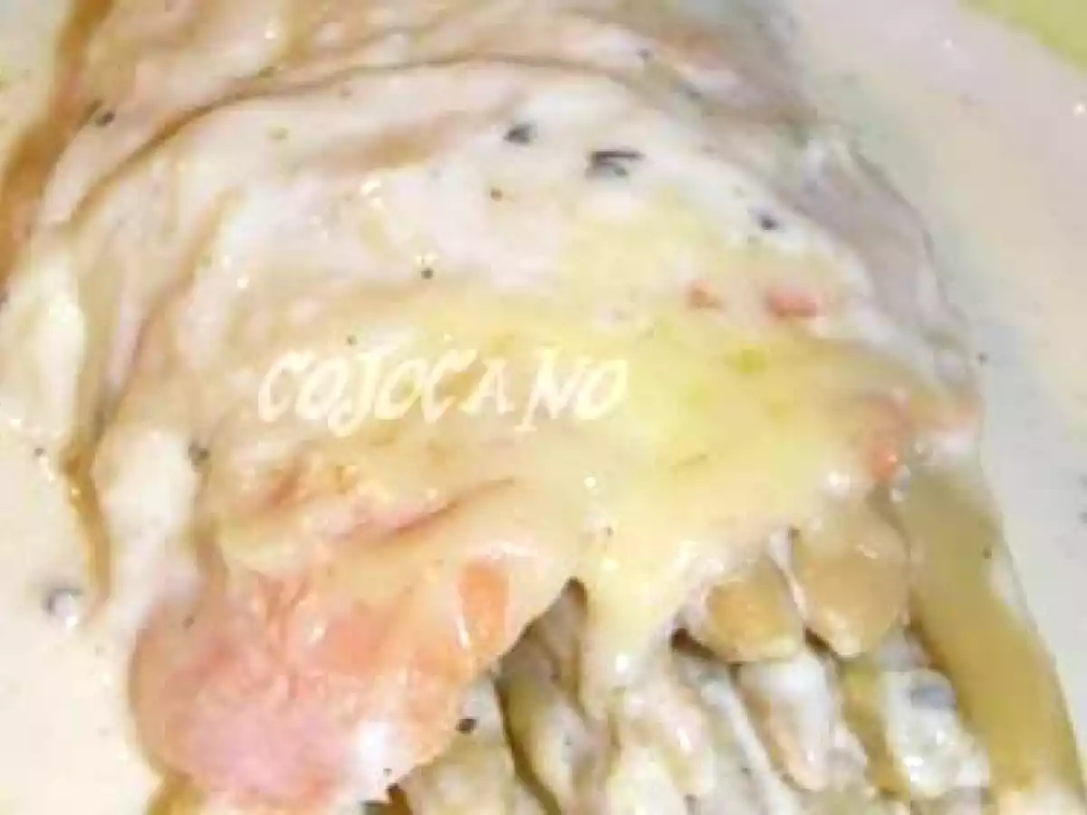 Gratin d'asperges saumon boursin