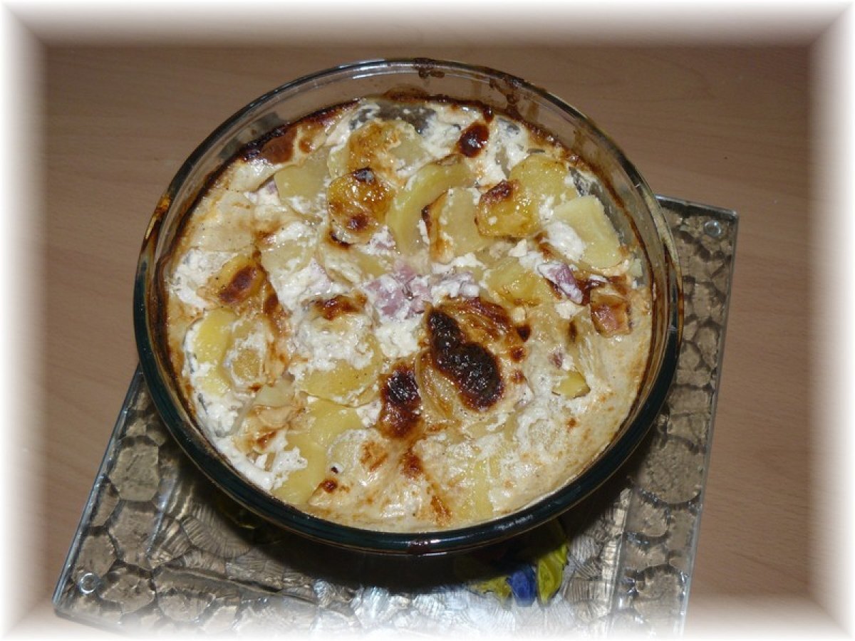 Recette de gratin dauphinois au jambon et lardons