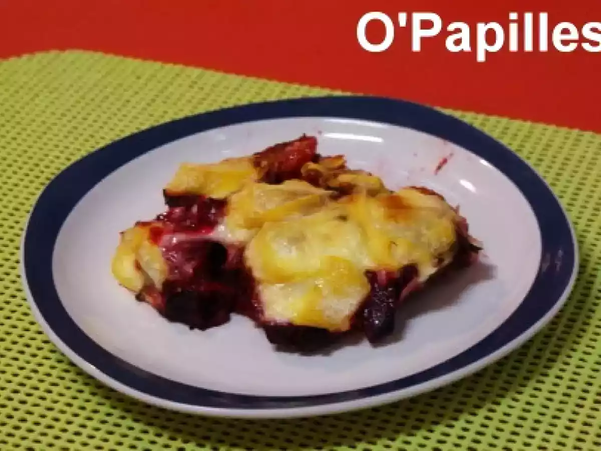 Gratin de betteraves, poireaux, pommes de terre