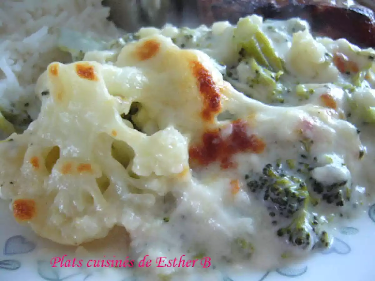 Gratin de brocoli et de chou-fleur au Mozzarella - photo 2