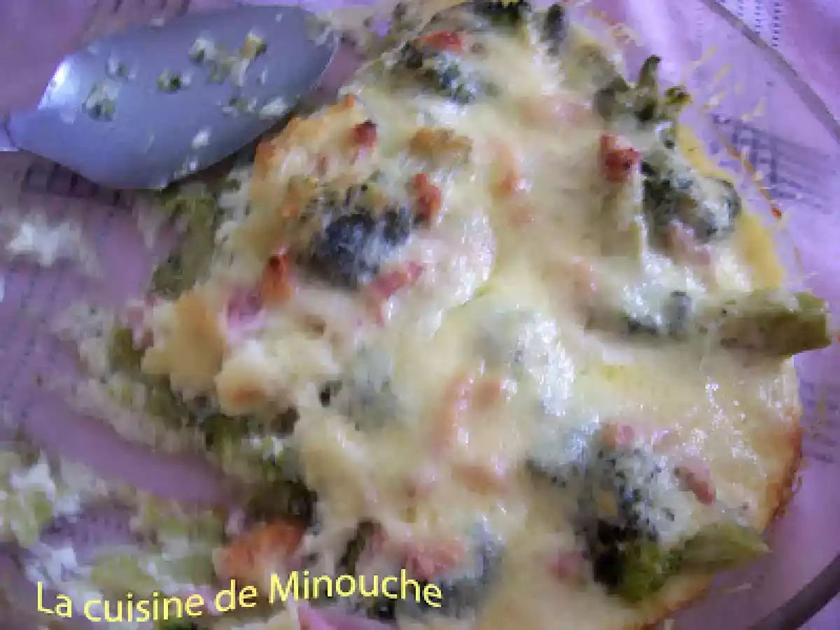 Gratin de brocolis aux lardons