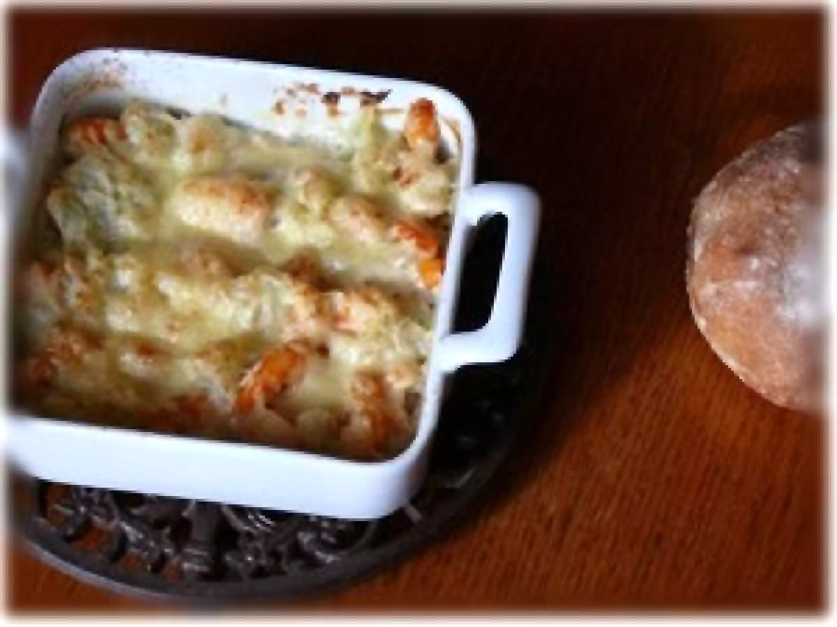 Gratin de chayottes aux crevettes
