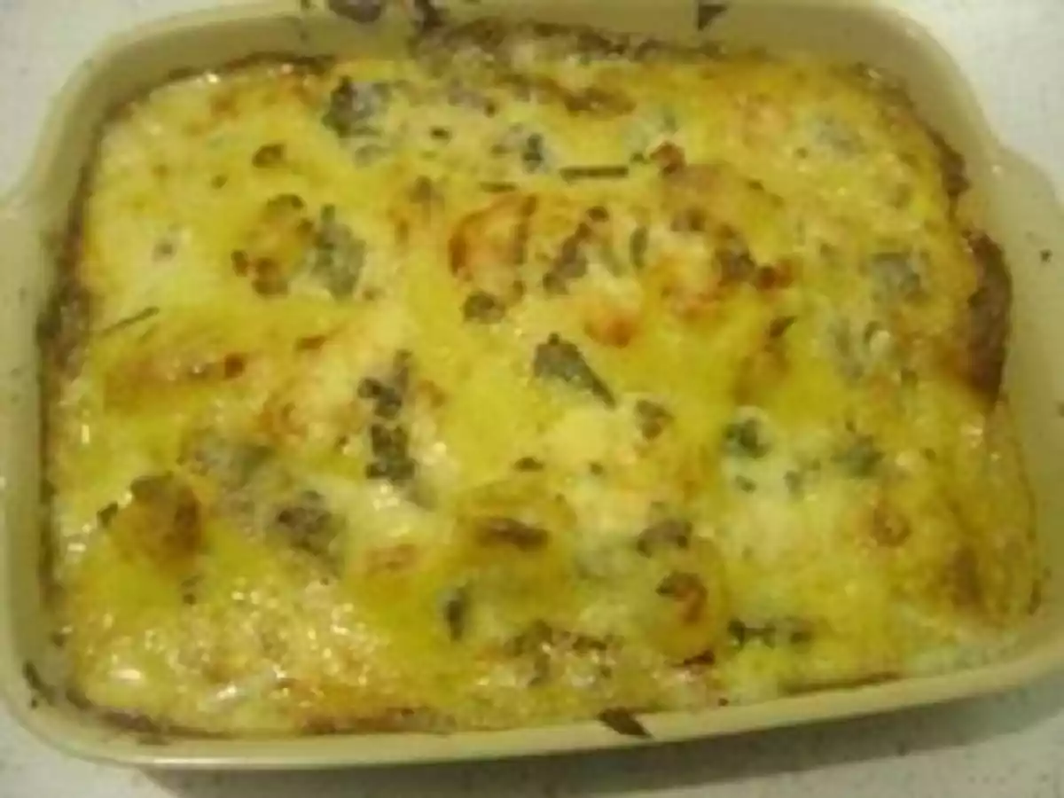 Gratin de chou-fleur au curry, roquefort & lardon