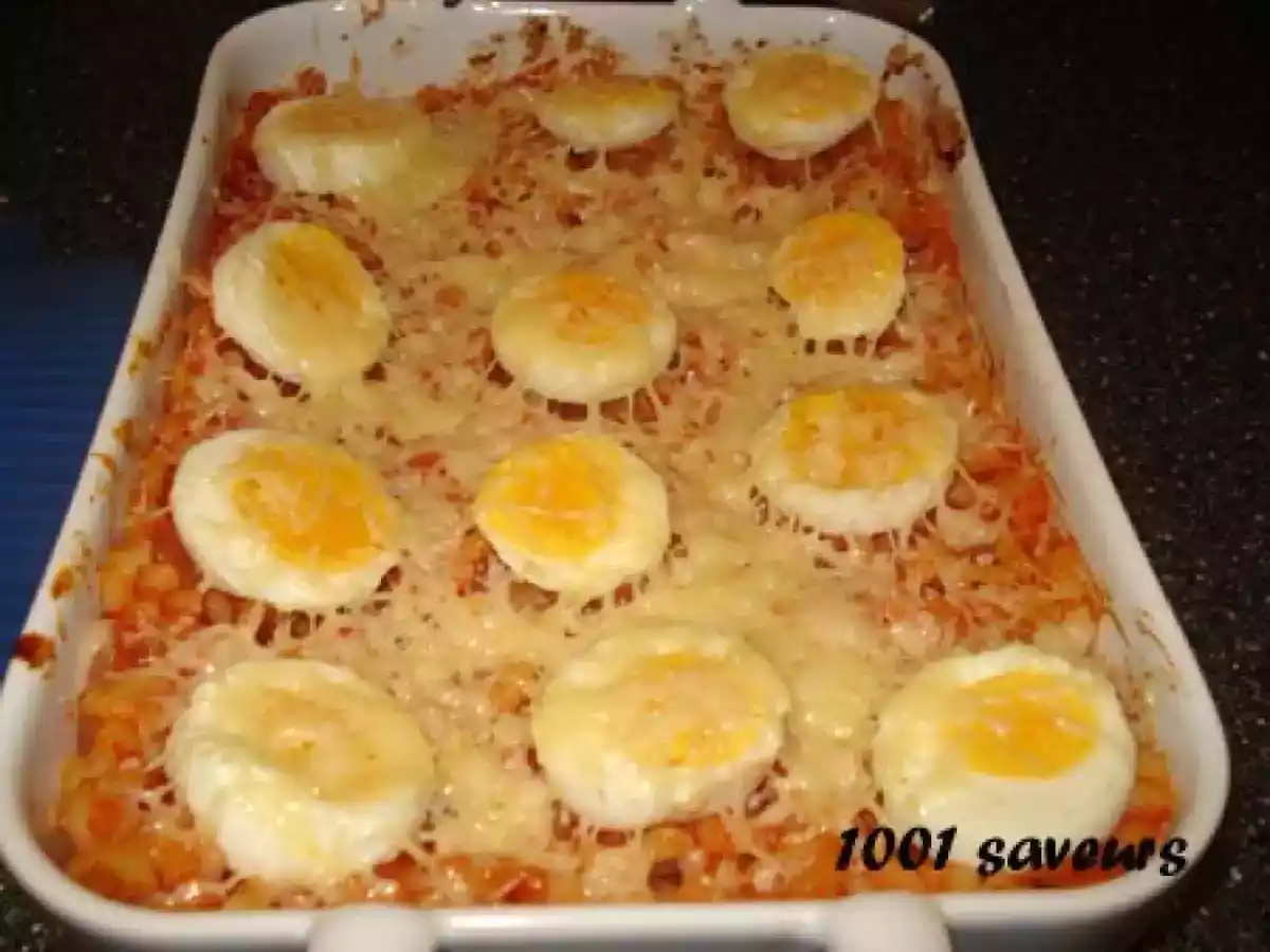 Gratin de coquillettes aux oeufs