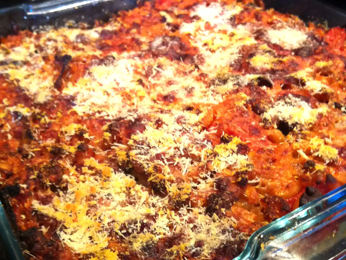 Gratin de coquillettes Hot ketchup !