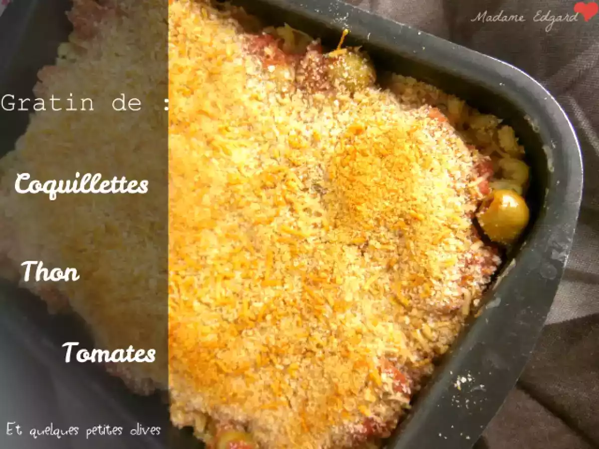Gratin de Coquillettes, thon et tomates