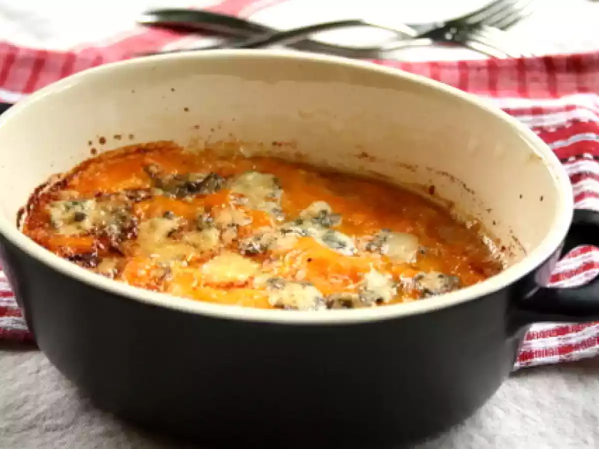 Gratin de courge butternut au roquefort