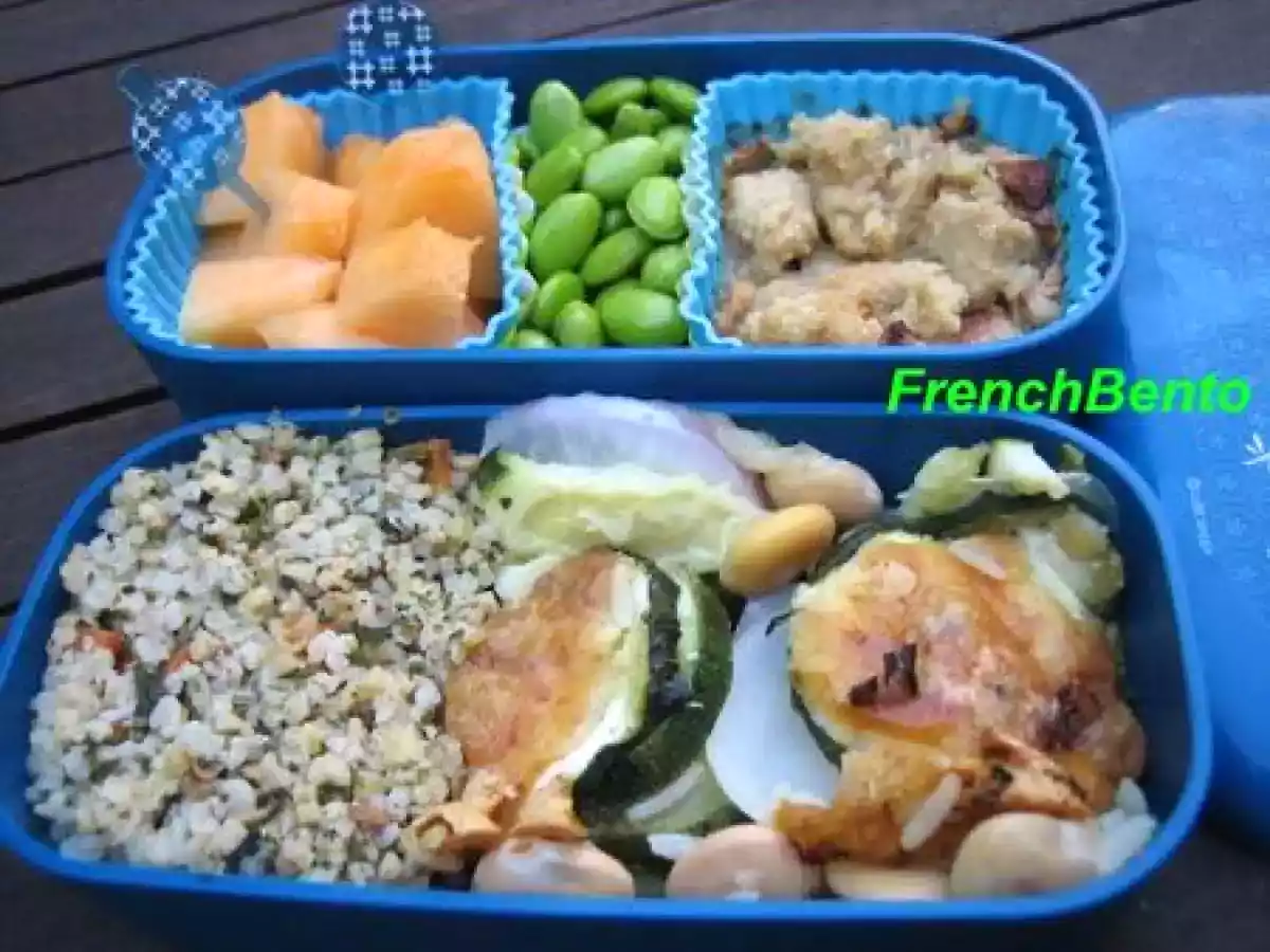 Gratin de courgette au lupin et crumble pomme/ tahini