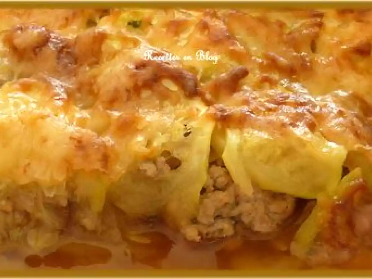 GRATIN DE COURGETTES AU HACHIS DE VEAU