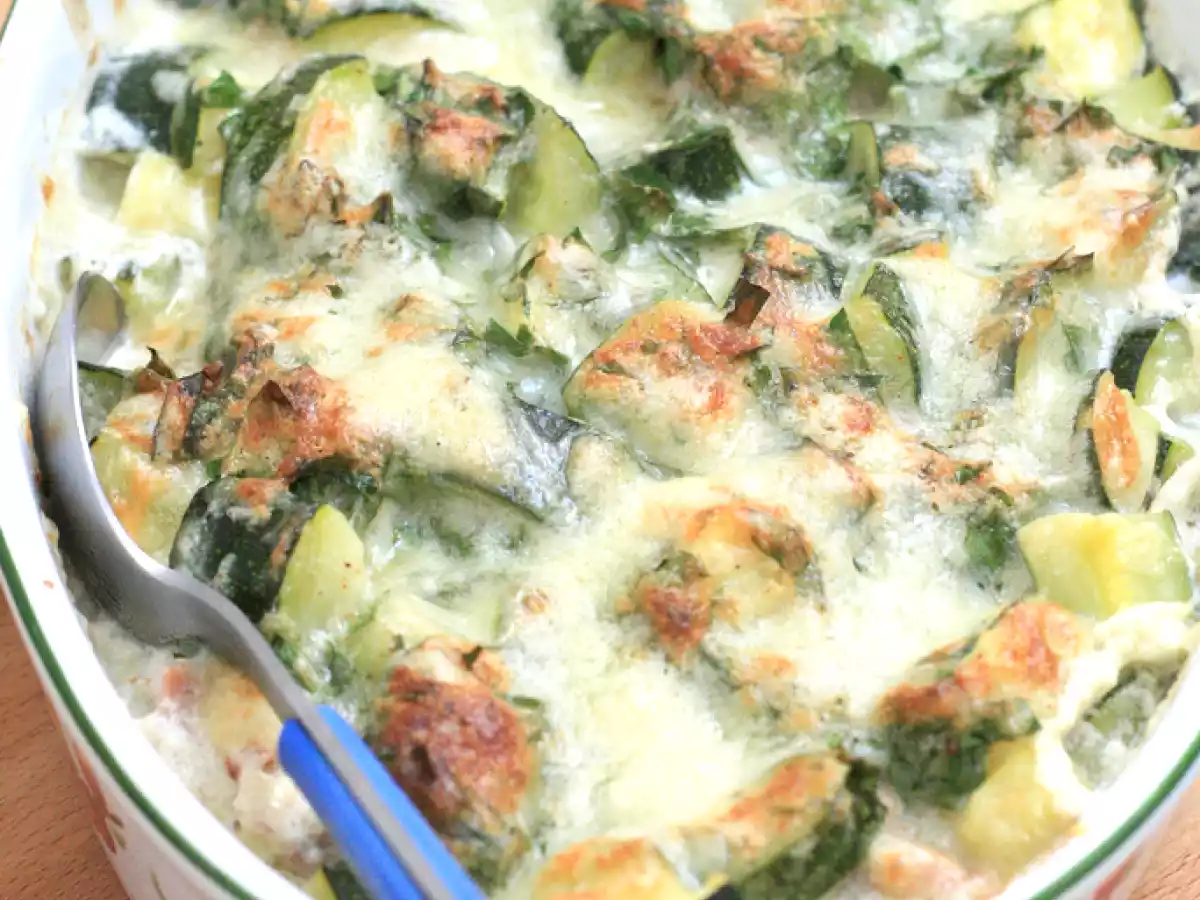 Gratin de courgettes au jambon fumé & au comté