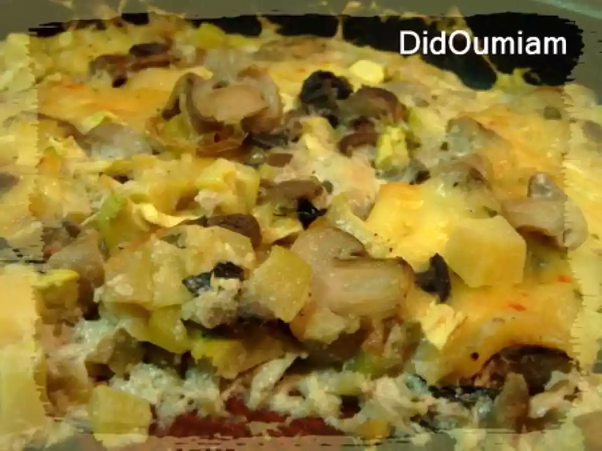 Gratin de courgettes, champignons et Raclette - photo 2