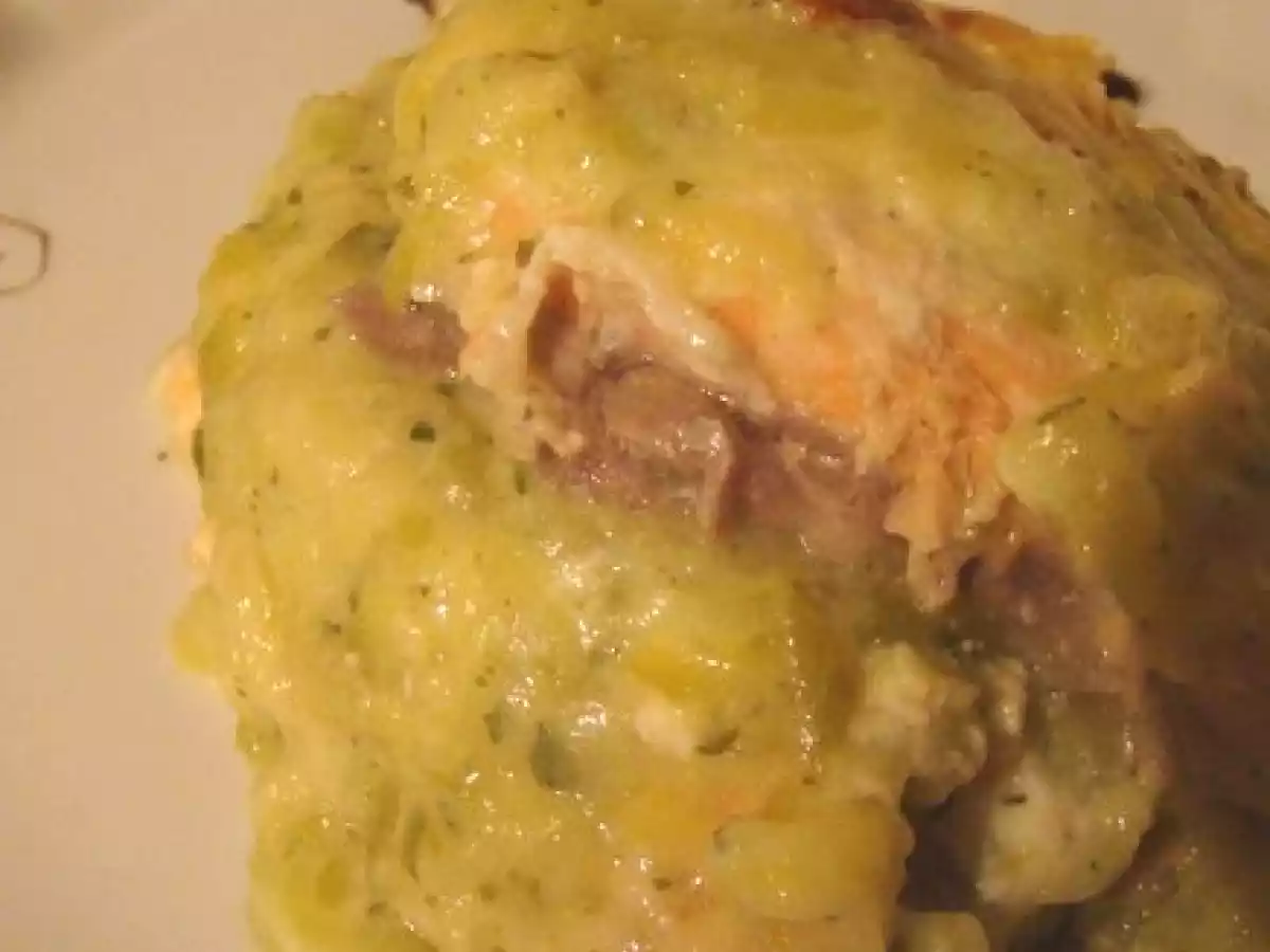 Gratin de courgettes et saumon