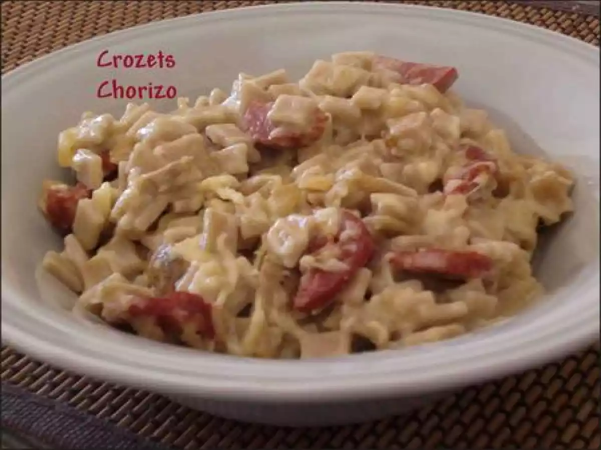 Gratin de crozets au chorizo