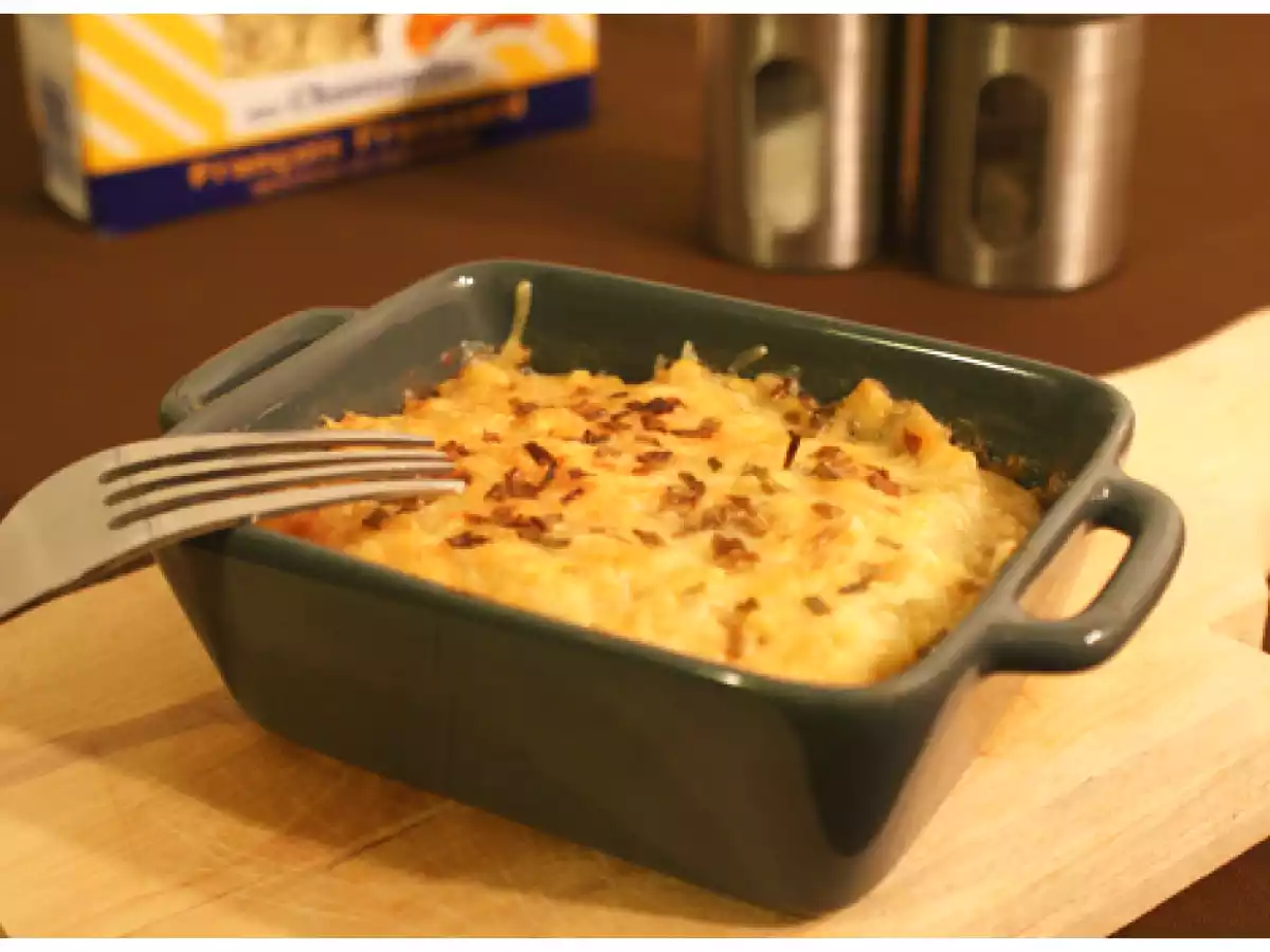 Gratin de crozets aux chanterelles from Haute-Savoie