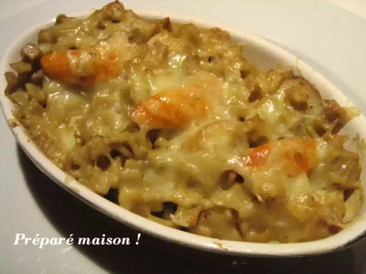 Gratin de crozets aux St-Jacques et au curry