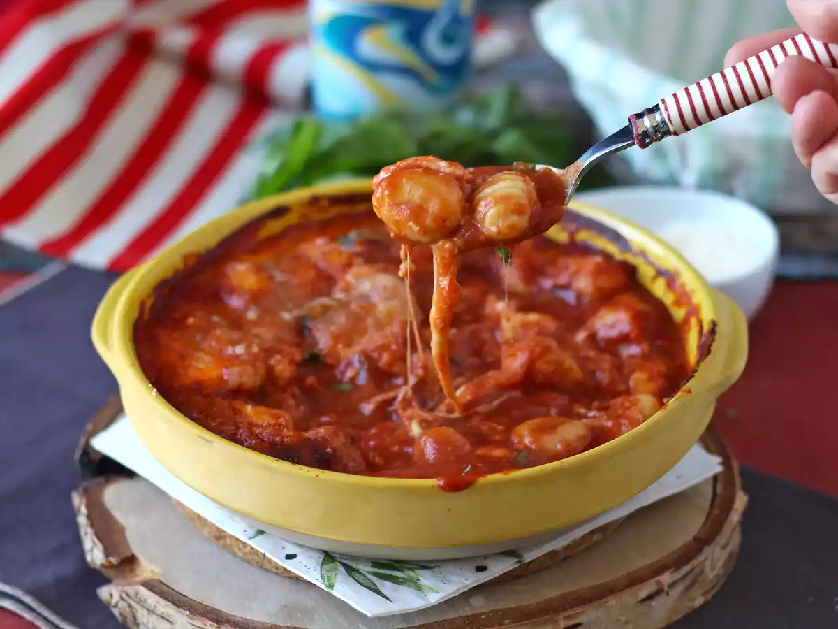 Gratin de gnocchi tomate mozzarella rapide et réconfortant - gnocchi alla sorrentina au four - photo 2