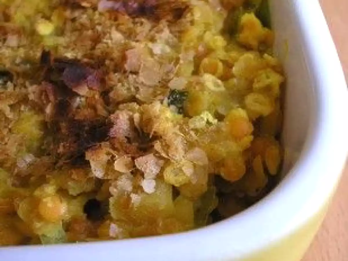 Gratin de lentilles corail au curry