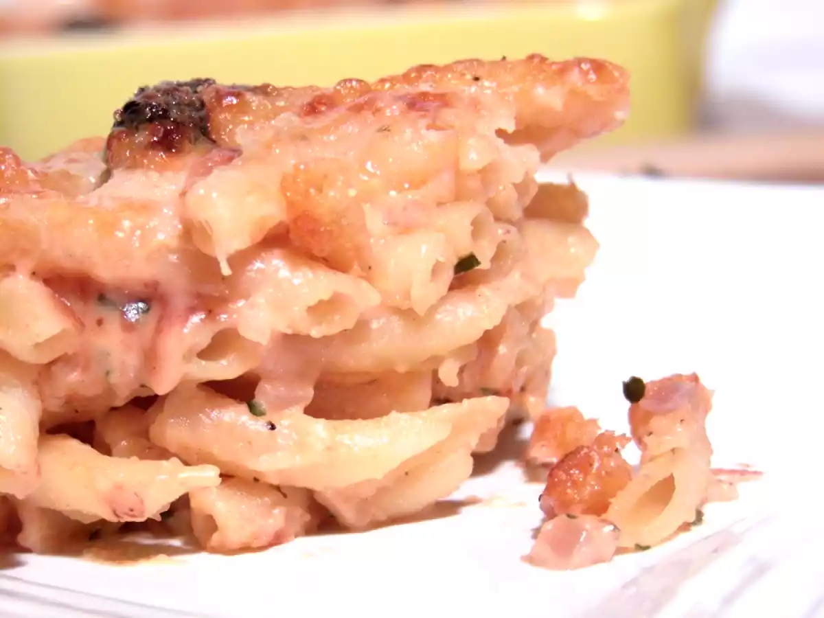 Gratin de macaronis au fromage et aux olives - photo 2