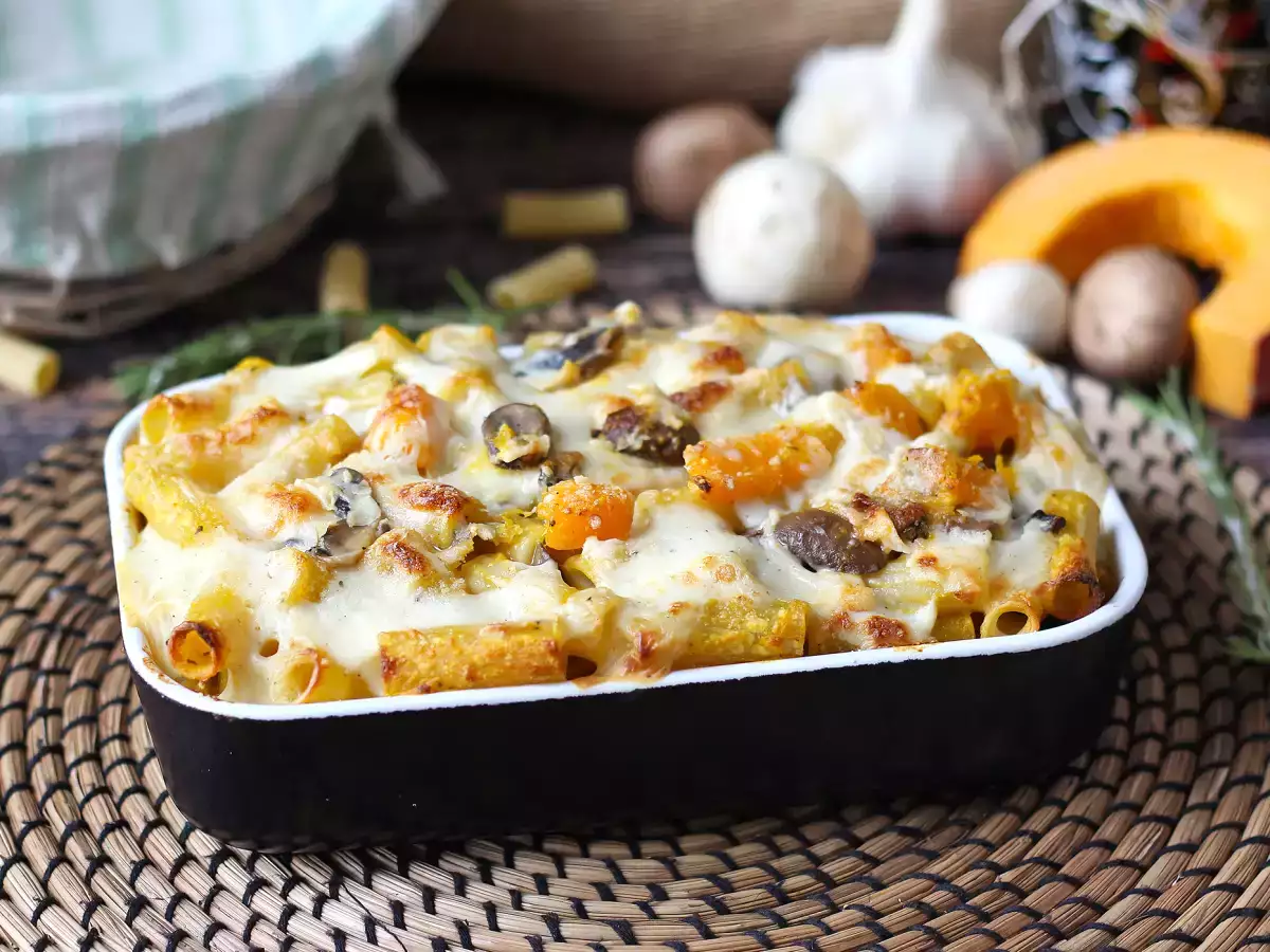 Gratin de pâtes au potiron et aux champignons - photo 7