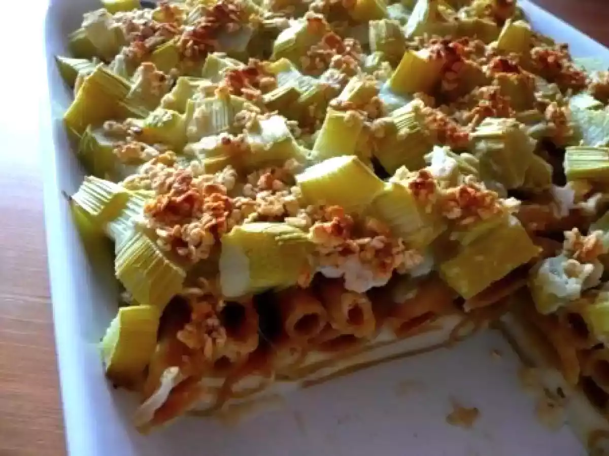 Gratin de Penne à la rhubarbe et aux flocons d'avoine - photo 2