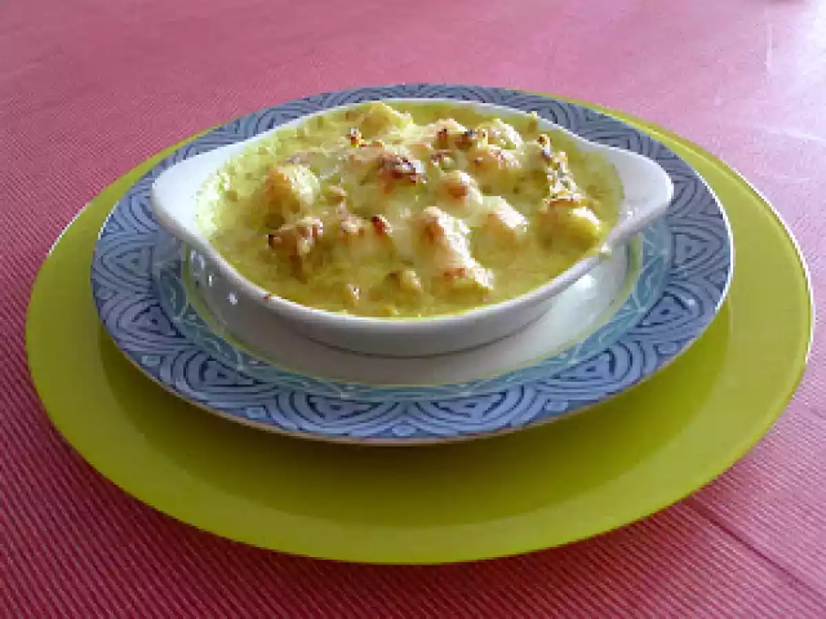 Gratin de pétoncles aux poireaux