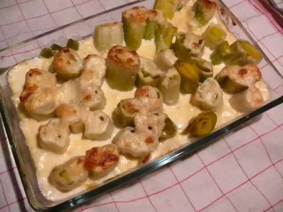 Gratin de poireaux au Maroilles....