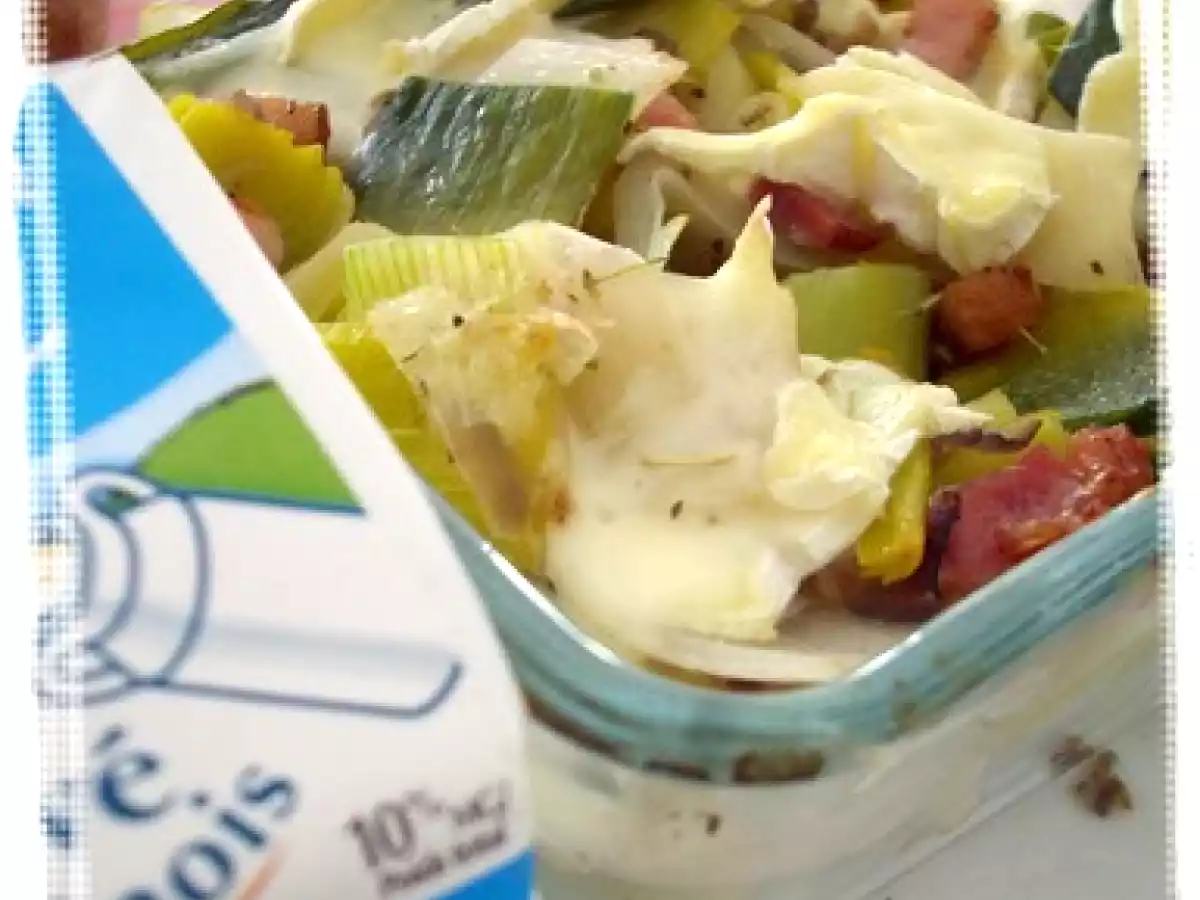 Gratin de poireaux au pavé d'Affinois