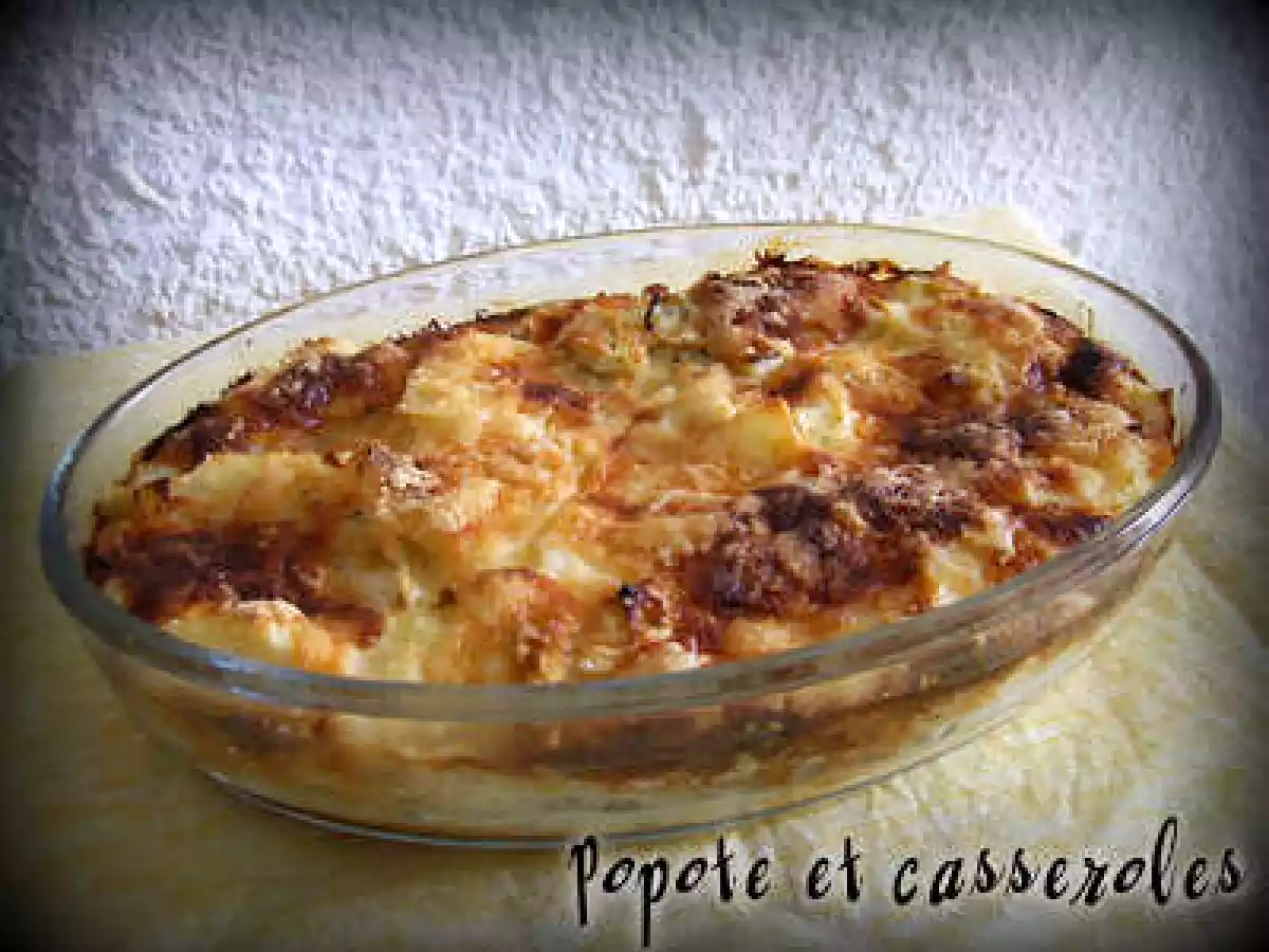 Gratin de poireaux et de pommes de terre au piment d'Espelette