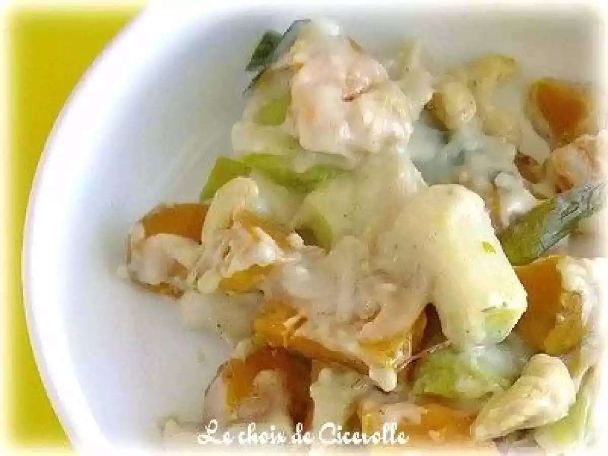 Gratin de poireaux et patates douces