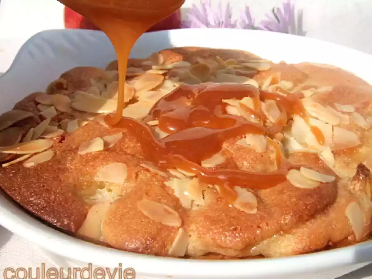 Gratin de poires aux amandes et son caramel à la fleur de sel