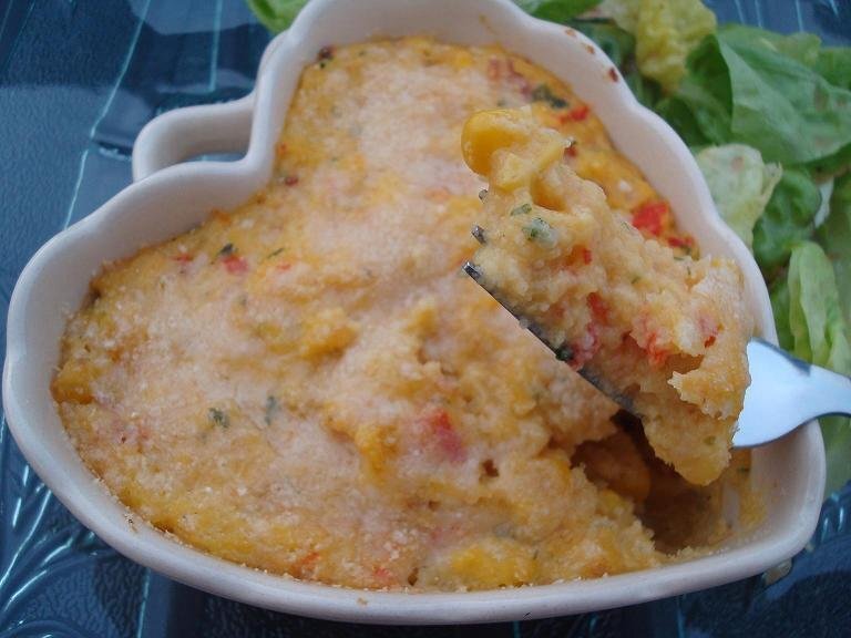 Gratin de polenta au lait de soja et poivrons Recette Ptitchef