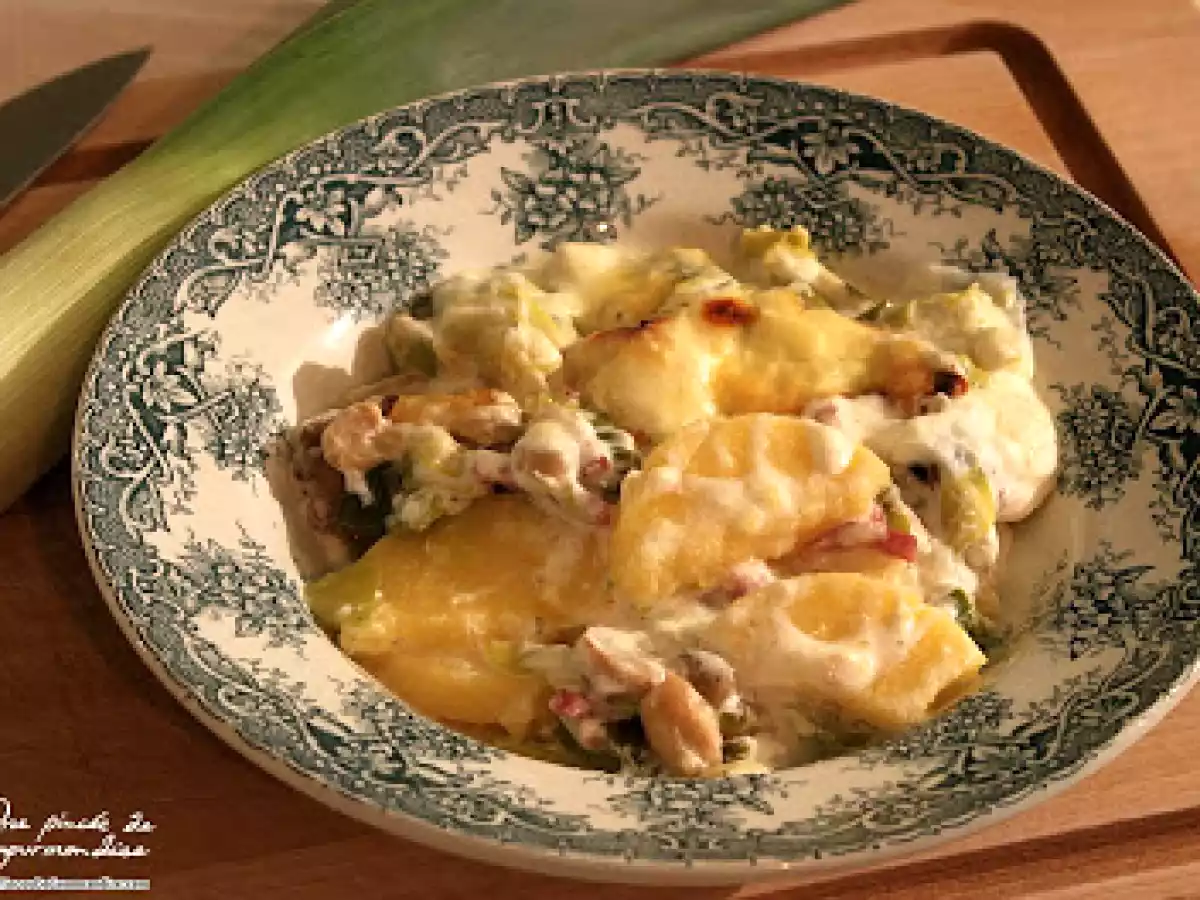 Gratin de polenta au poireau et à la raclette - photo 2