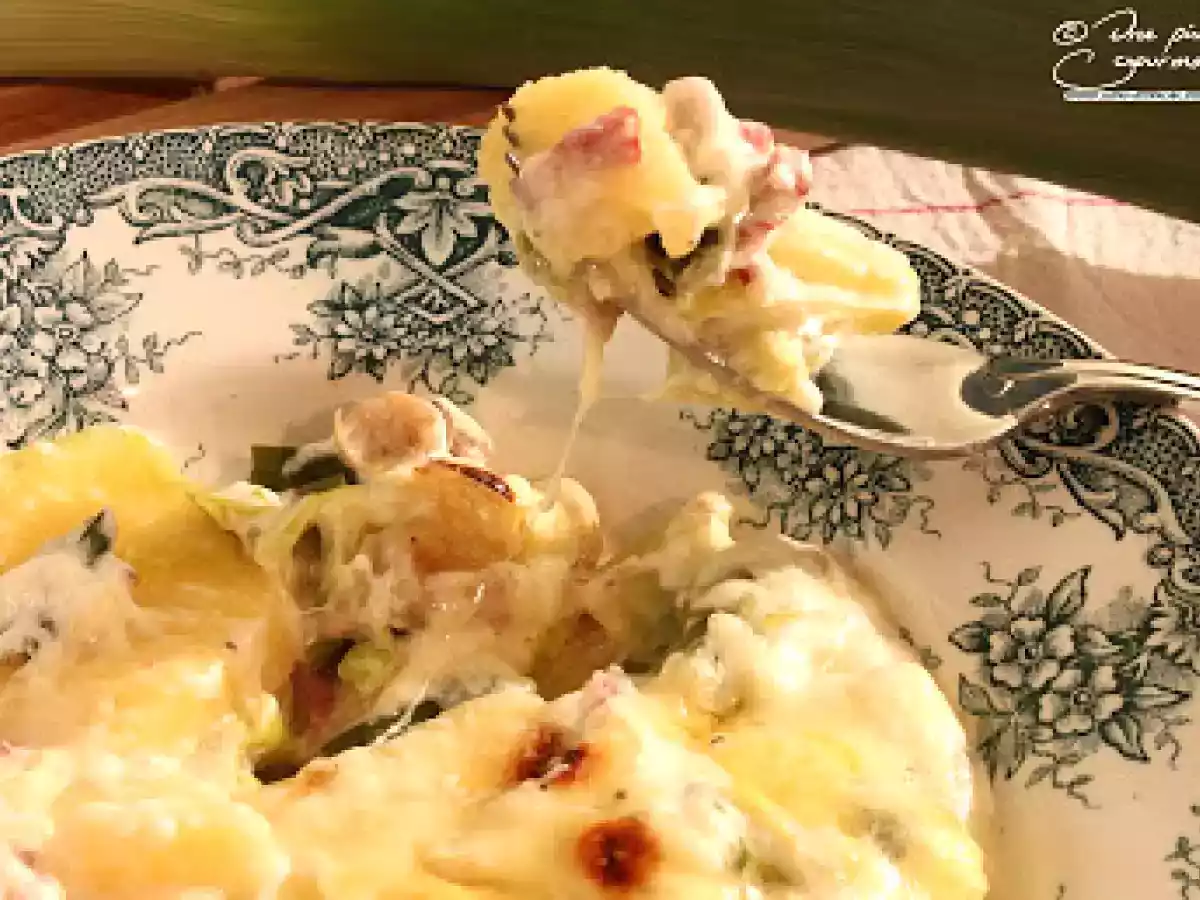 Gratin de polenta au poireau et à la raclette - photo 3