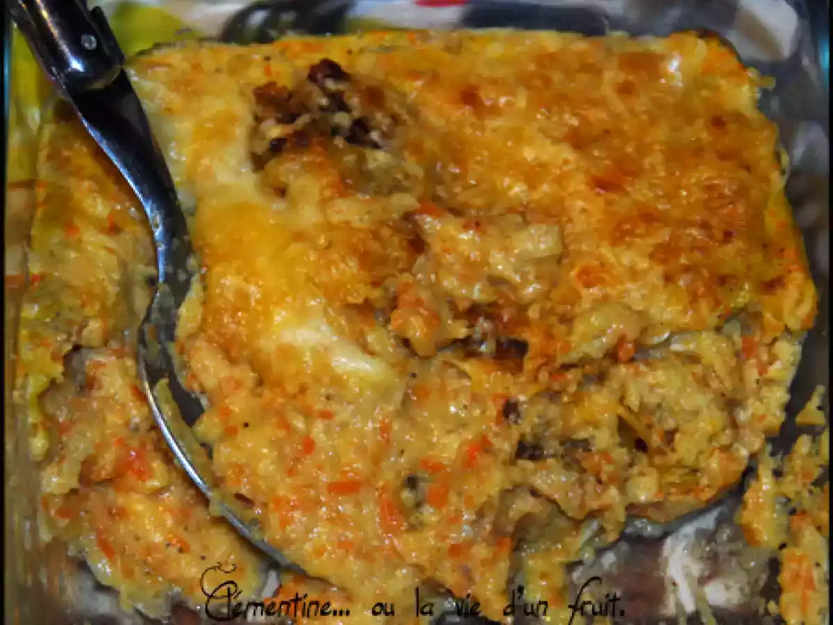 Gratin de polenta, carottes et cumin