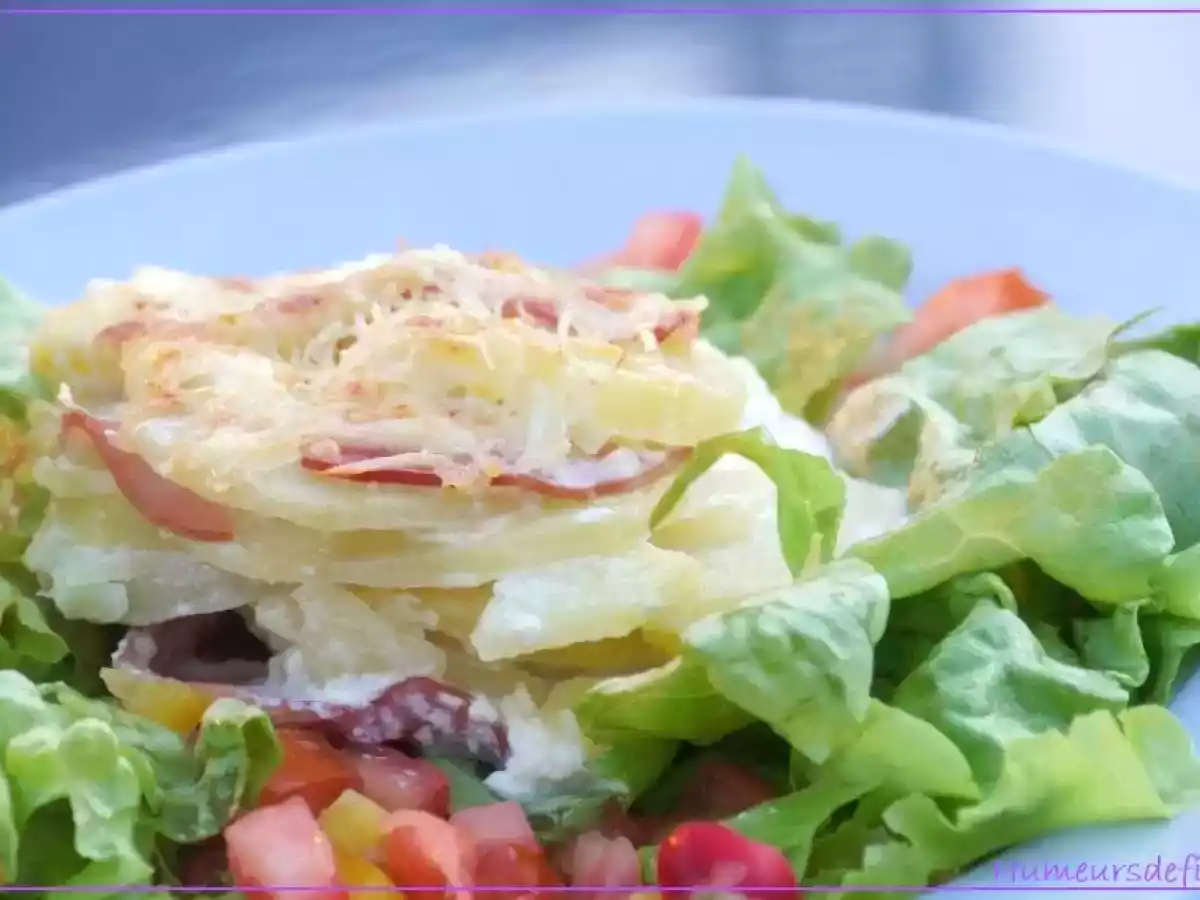 Gratin de pommes de terre au bacon et kiri - photo 3