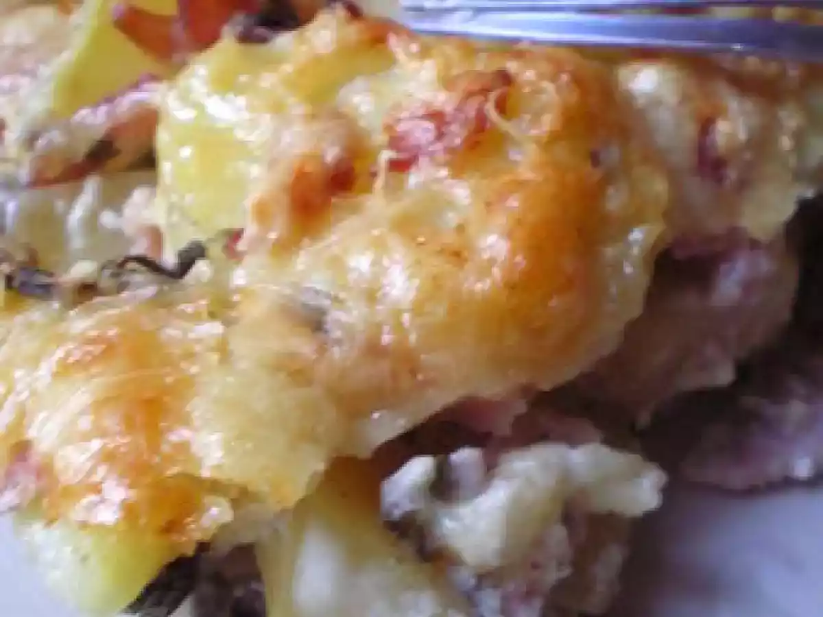 Gratin de pommes de terre au jambon