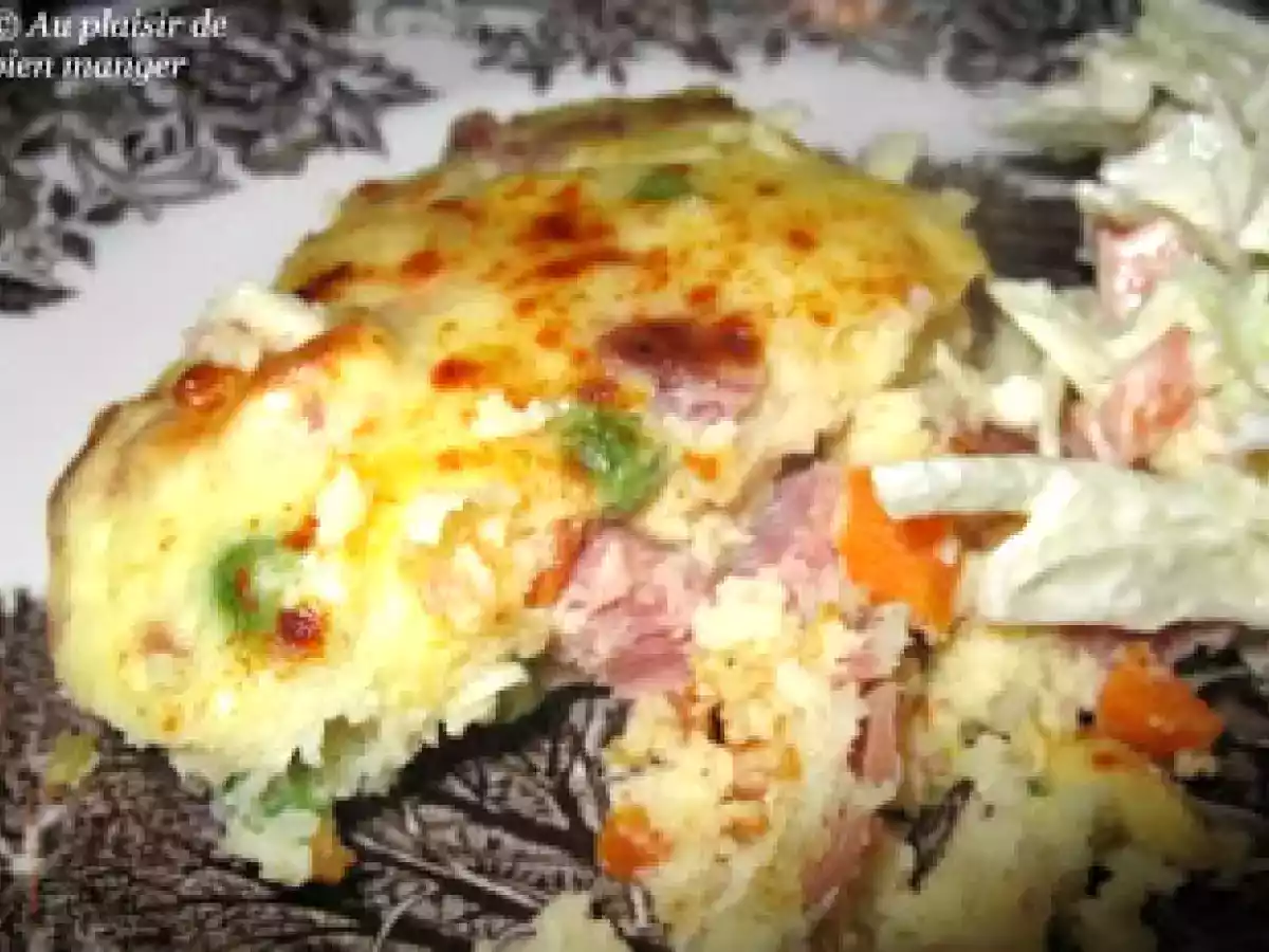 Gratin de pommes de terre au jambon