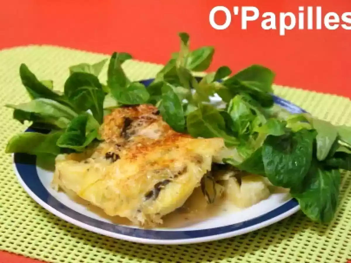 Gratin de pommes de terre rouges et poireaux
