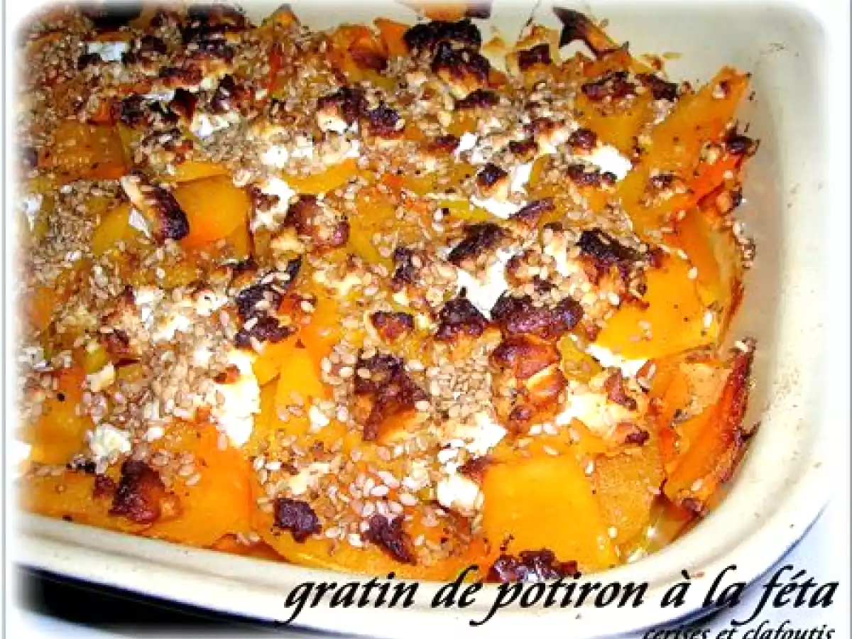 GRATIN DE POTIRON ET FETA ( recette crétoise )