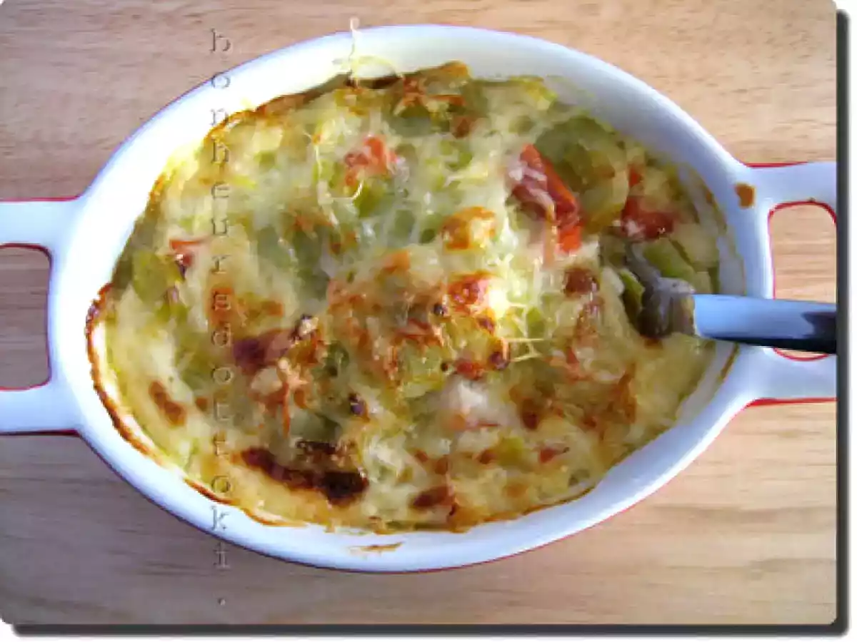 Gratin de ravioles au saumon