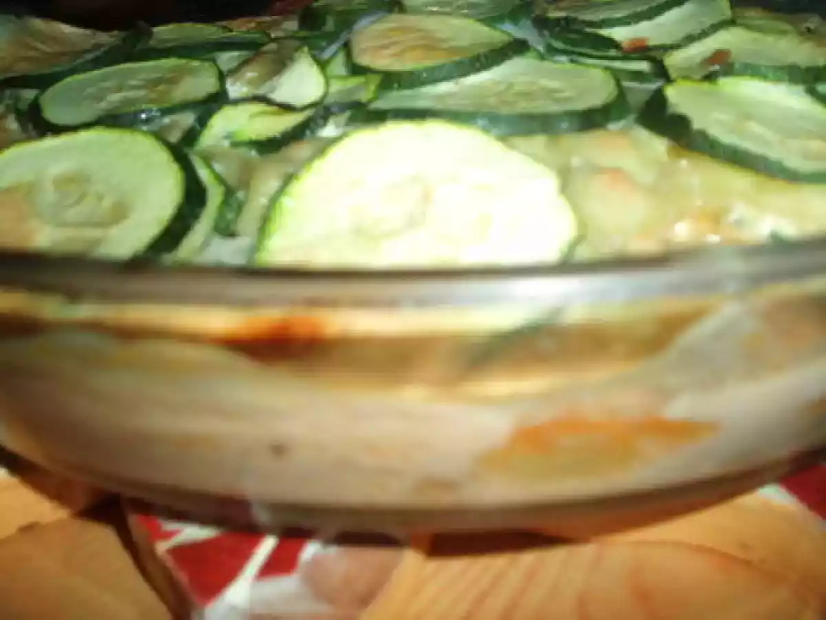 Gratin de ravioles aux courgettes