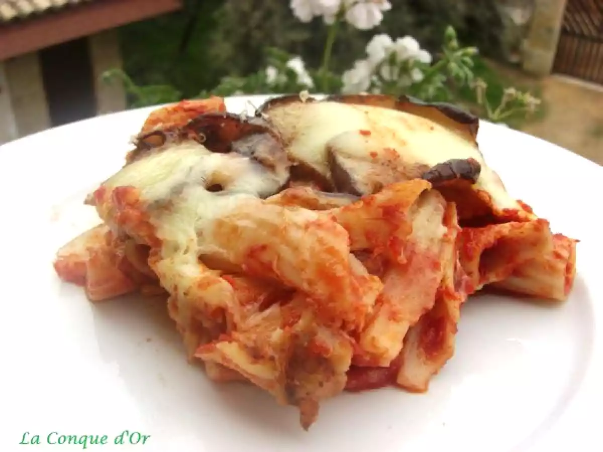 Gratin de rigatoni aux aubergines