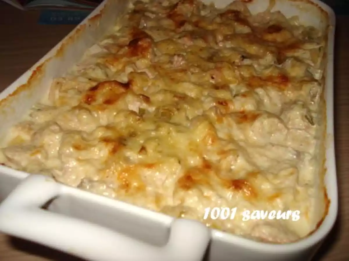 Gratin de saumon et de poireaux