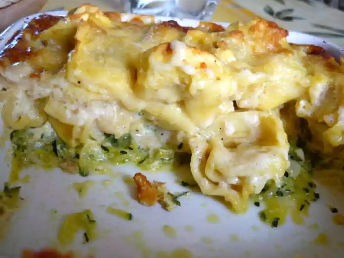 Gratin de tortellinis aux courgettes