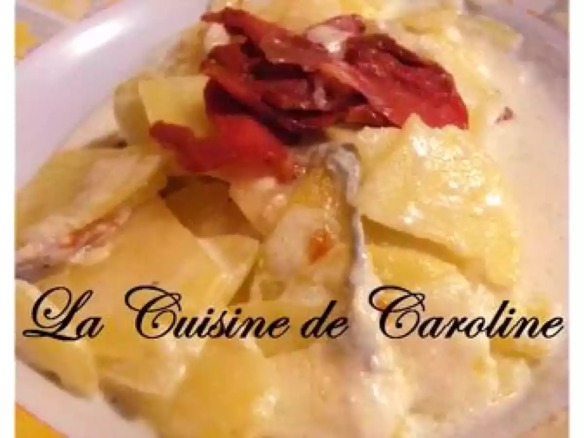 Gratin Fondant au magret de canard fumé et au gorgonzola