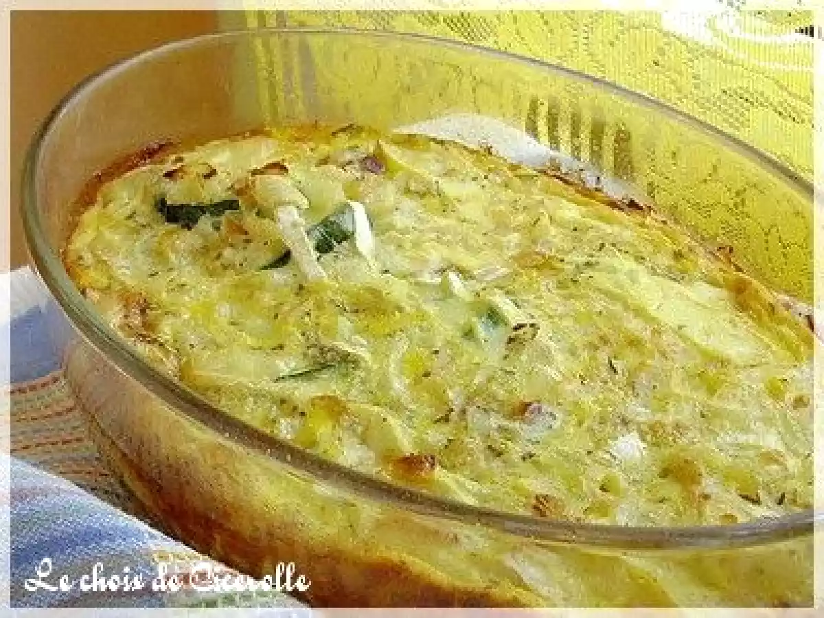 Gratin fromagé de courgette et pomme de terre