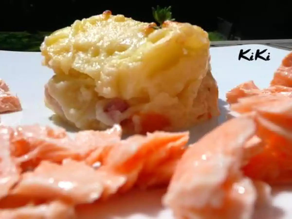 GRATiN PATATES CAROTTES & POiTRiNE FUMEE--