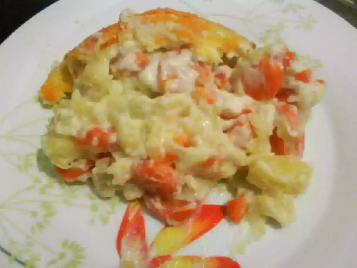 Gratin pommes de terre, carottes et chouchou