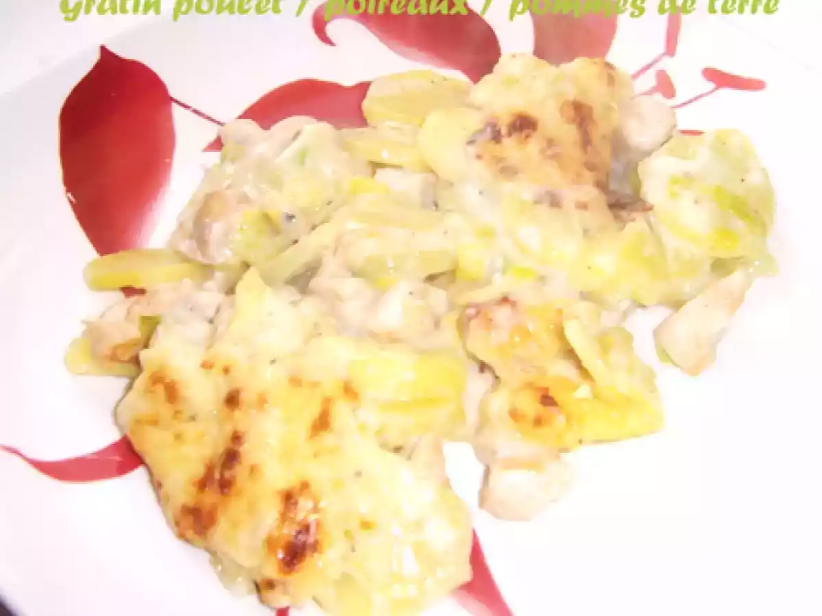 Gratin poulet / poireaux / pommes de terre
